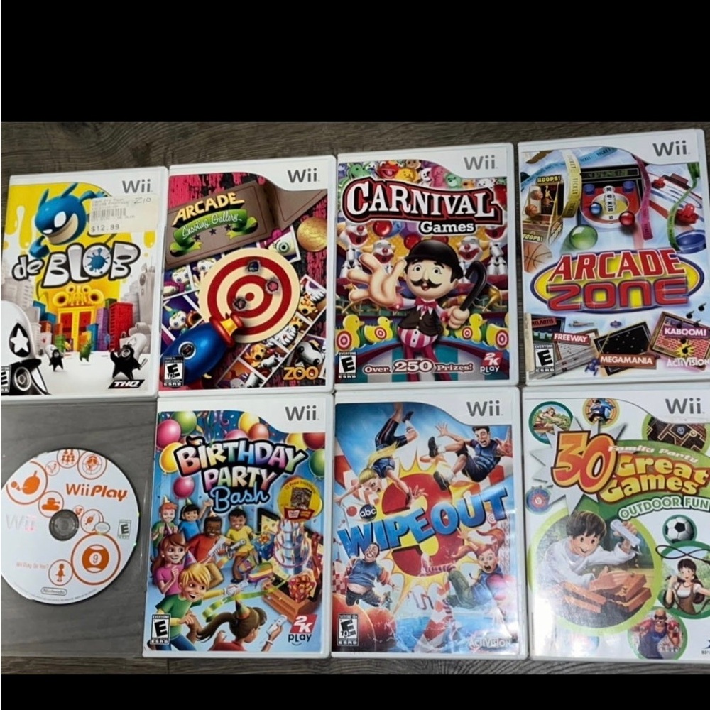 Wii Games Bundle Arcade and Carnival Games, Wipeout, etc